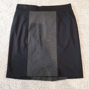 Black and Grey Cotton Slip-on Skirt